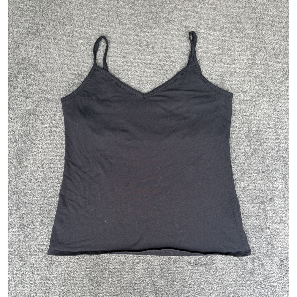 Aerie Black V-Neck Cami Tank Top Adjustable Straps Shelf Liner XXL
